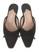 Manolo Blahnik Suede Bow Accents Mules