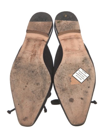 Manolo Blahnik Suede Bow Accents Mules