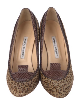 Manolo Blahnik Ponyhair Printed Pumps