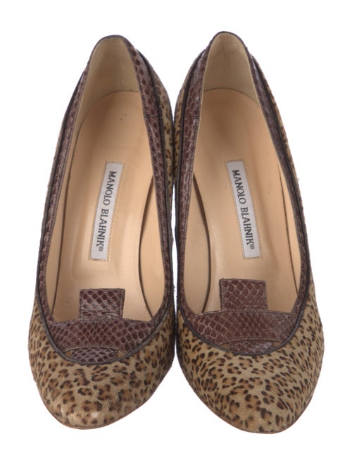 Manolo Blahnik Ponyhair Printed Pumps