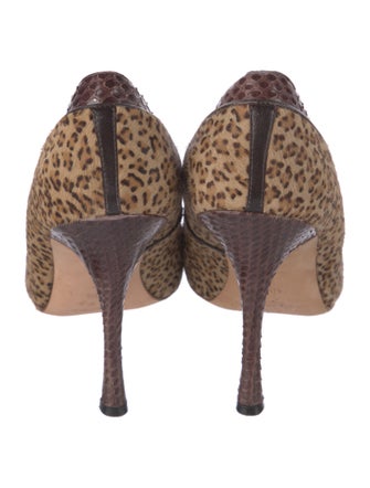 Manolo Blahnik Ponyhair Printed Pumps