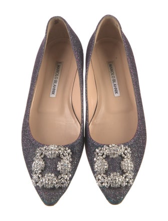 Manolo Blahnik Glitter Glitter Accents Flats