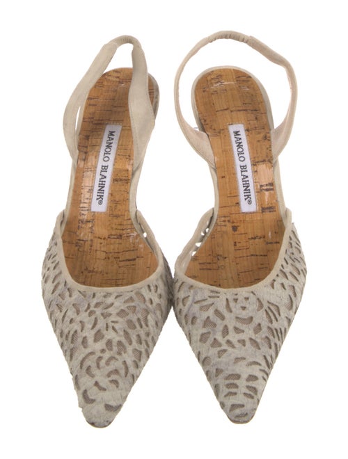 Manolo Blahnik Mesh Mesh Accents Slingback Pumps