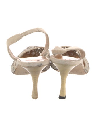 Manolo Blahnik Mesh Mesh Accents Slingback Pumps