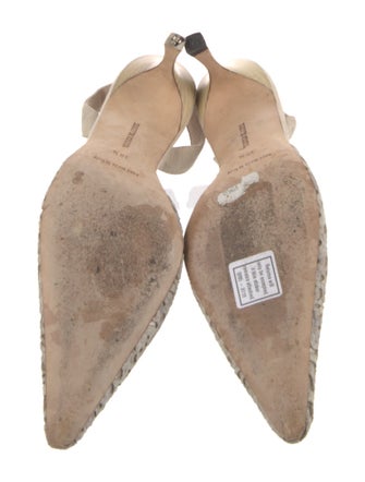 Manolo Blahnik Mesh Mesh Accents Slingback Pumps