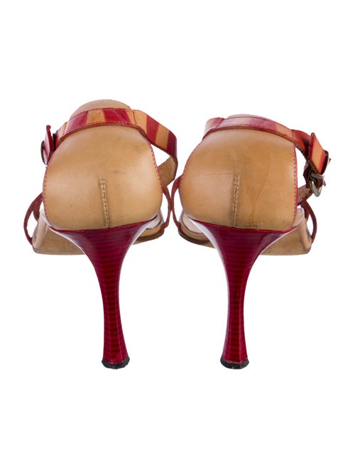 Manolo Blahnik Leather Printed Sandals