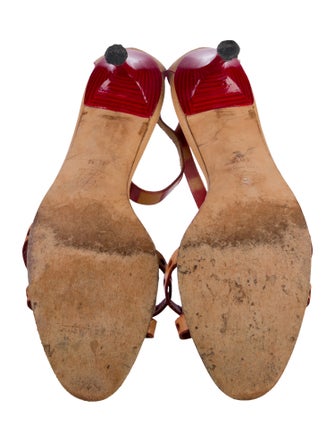 Manolo Blahnik Leather Printed Sandals