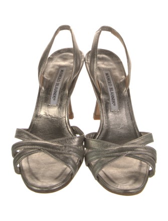 Manolo Blahnik Leather Slingback Sandals