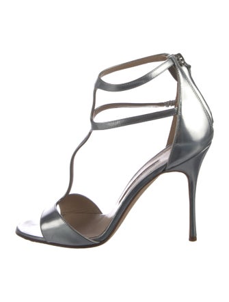 Manolo Blahnik Patent Leather T-Strap Sandals