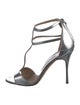 Manolo Blahnik Patent Leather T-Strap Sandals