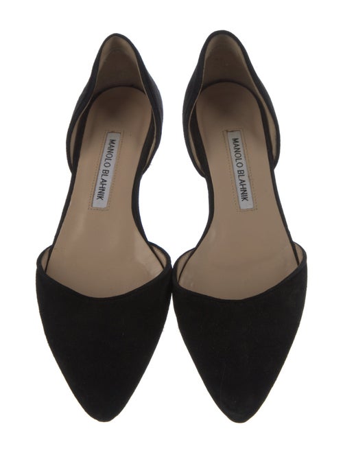 Manolo Blahnik Suede D'Orsay Flats