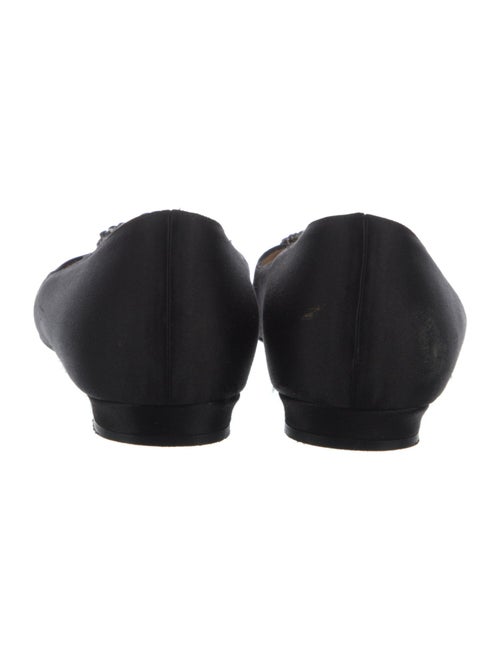 Manolo Blahnik Satin Crystal Embellishments Flats