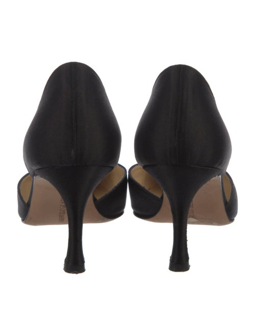 Manolo Blahnik Satin Crystal Embellishments D'Orsay Pumps