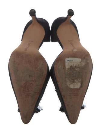 Manolo Blahnik Satin Crystal Embellishments D'Orsay Pumps