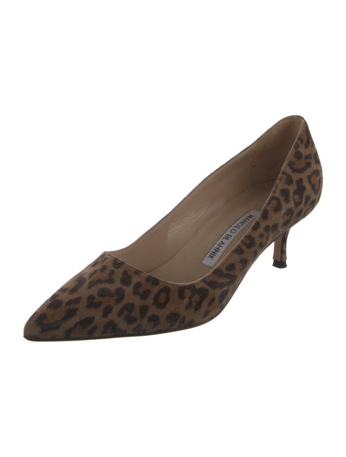 Manolo Blahnik Suede Animal Print Pumps
