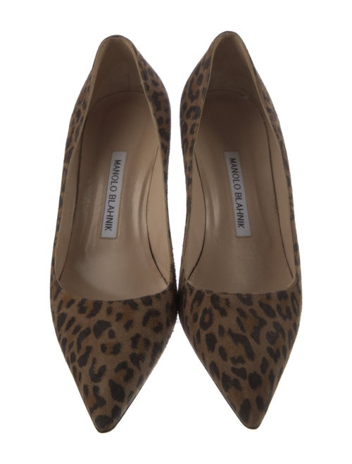 Manolo Blahnik Suede Animal Print Pumps