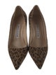 Manolo Blahnik Suede Animal Print Pumps
