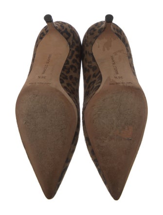 Manolo Blahnik Suede Animal Print Pumps