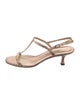 Manolo Blahnik Snakeskin Animal Print T-Strap Sandals