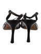 Manolo Blahnik Patent Leather Animal Print Slingback Sandals