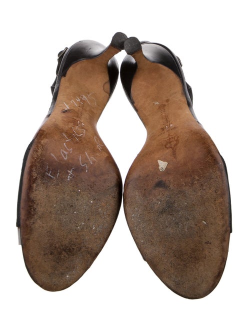 Manolo Blahnik Patent Leather Animal Print Slingback Sandals