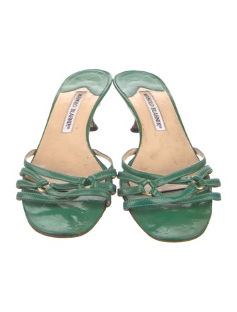 Manolo Blahnik Patent Leather Slides