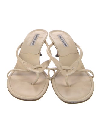 Manolo Blahnik Leather Slides