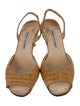 Manolo Blahnik Embossed Leather Slingback Sandals