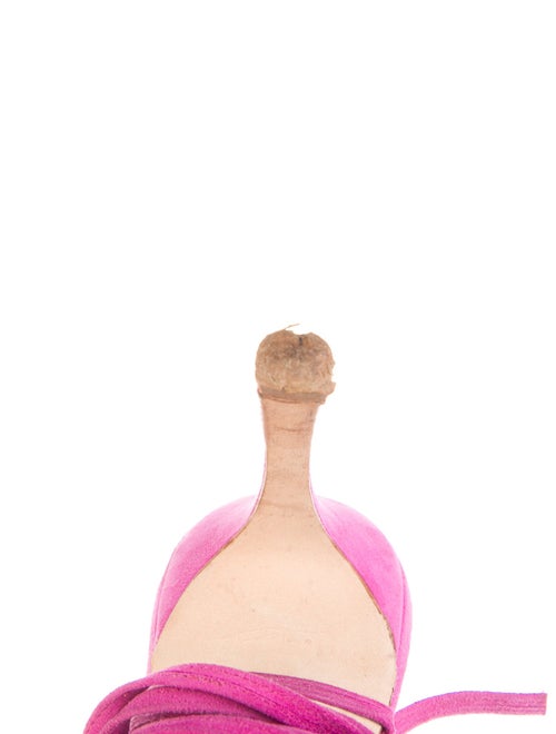 Manolo Blahnik Suede Bow Accents Sandals