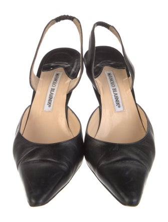 Manolo Blahnik Leather Slingback Pumps