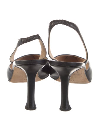 Manolo Blahnik Leather Slingback Pumps