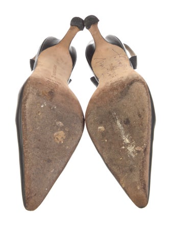 Manolo Blahnik Leather Slingback Pumps