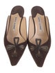 Manolo Blahnik Suede Cutout Accent Mules