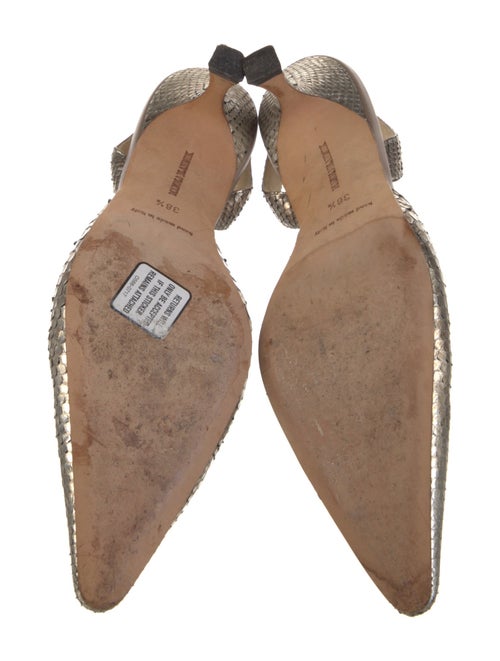 Manolo Blahnik Snakeskin Slingback Pumps