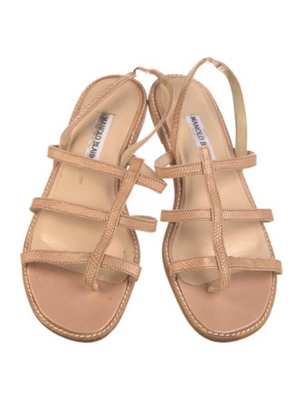 Manolo Blahnik Leather Slingback Sandals