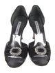 Manolo Blahnik Snakeskin Crystal Embellishments Sandals