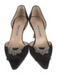 Manolo Blahnik Satin Crystal Embellishments D'Orsay Pumps
