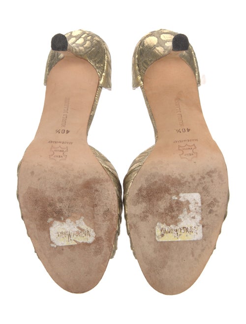 Manolo Blahnik Satin Crystal Embellishments Sandals