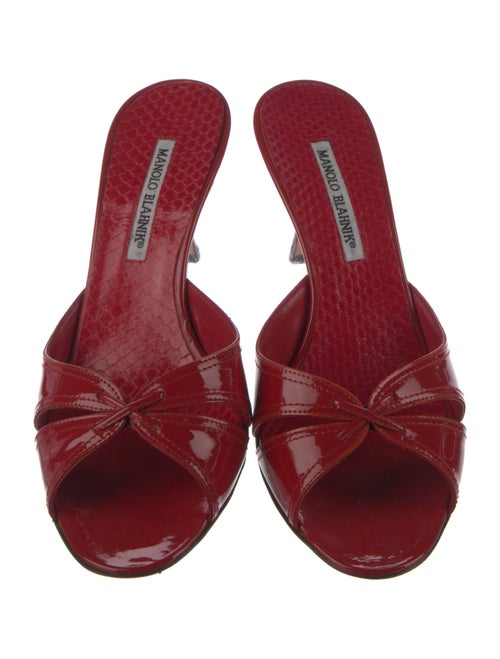 Manolo Blahnik Patent Leather Slides