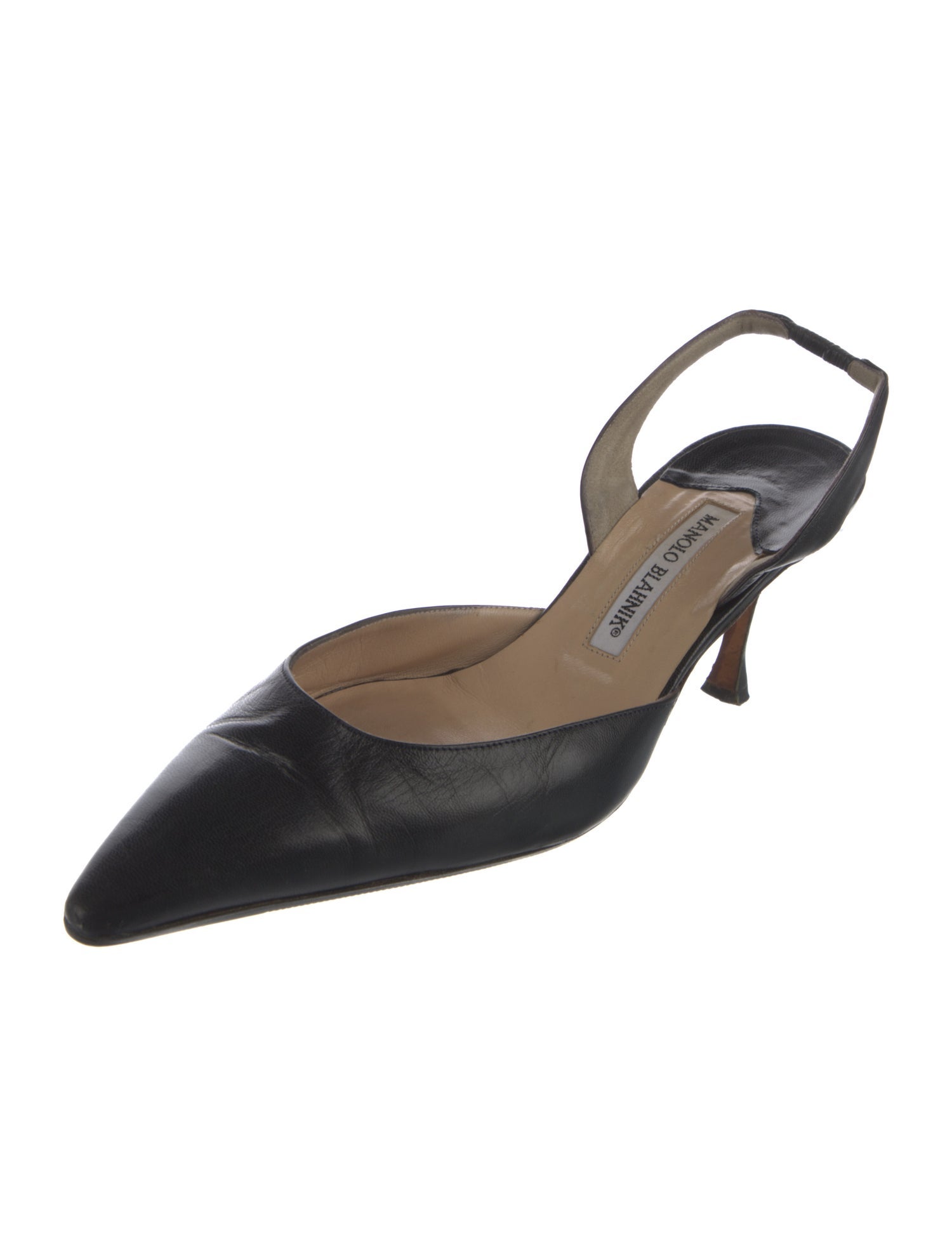 Manolo Blahnik Leather Slingback Pumps
