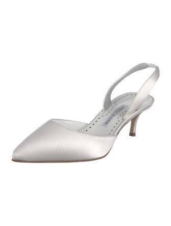 Manolo Blahnik Satin Slingback Pumps