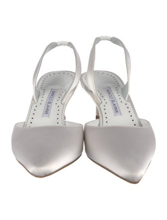 Manolo Blahnik Satin Slingback Pumps