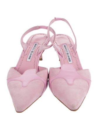 Manolo Blahnik Leather Slingback Pumps