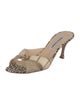Manolo Blahnik Canvas Animal Print Slides