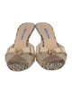 Manolo Blahnik Canvas Animal Print Slides