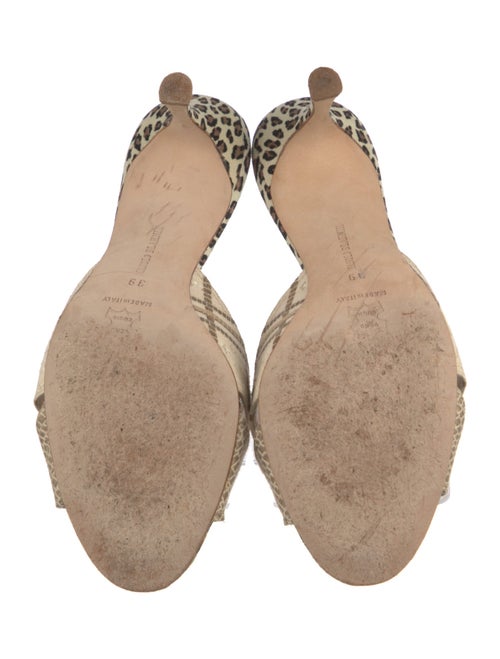 Manolo Blahnik Canvas Animal Print Slides