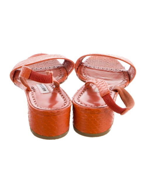 Manolo Blahnik Snakeskin Slingback Flats