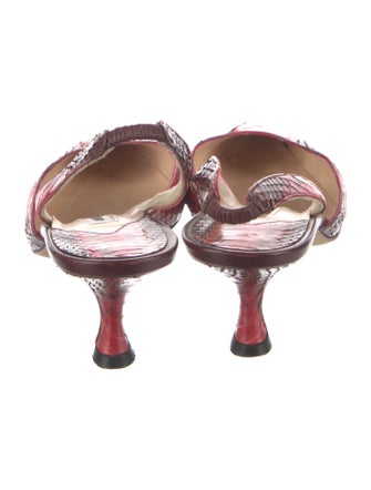 Manolo Blahnik Snakeskin Animal Print Slingback Pumps