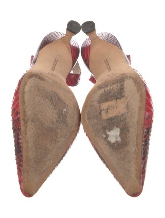 Manolo Blahnik Snakeskin Animal Print Slingback Pumps