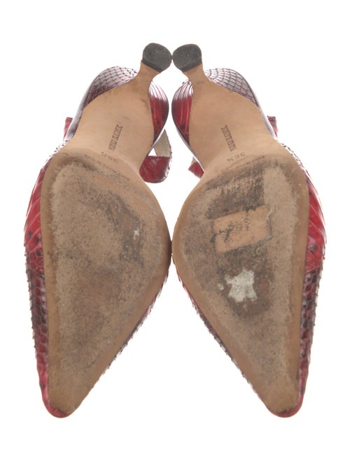 Manolo Blahnik Snakeskin Animal Print Slingback Pumps